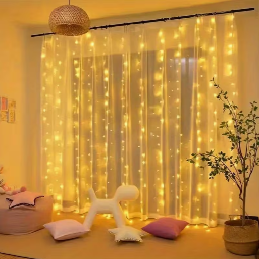 3 Colors Curtain String Lights with Remote Control - Image 7
