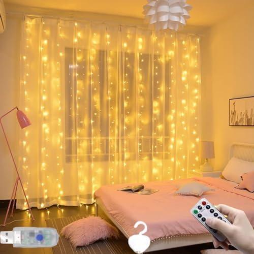 3 Colors Curtain String Lights with Remote Control - Image 6