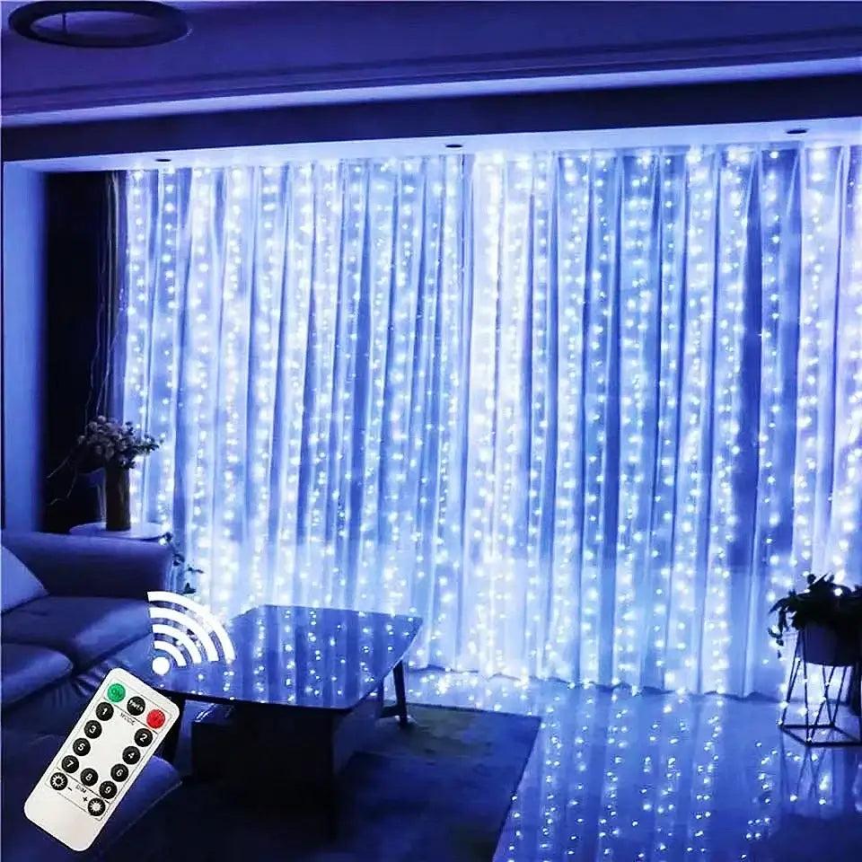 3 Colors Curtain String Lights with Remote Control - Image 4
