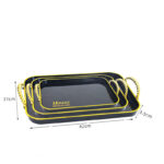 Black Gold Light Luxury Tea Tray Elegant Serving tray - Image 3