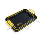 Black Gold Light Luxury Tea Tray Elegant Serving tray - Image 6