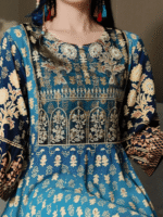 Middle Eastern Embroidered Maxi Dress for Women  Elegant Loose Fit Ethnic Long Gown for usa - Image 3