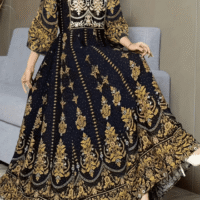 Middle Eastern Embroidered Bohemian Style Maxi Dress for Women