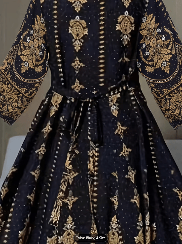 Middle Eastern Embroidered Bohemian Style Maxi Dress for Women - Image 4