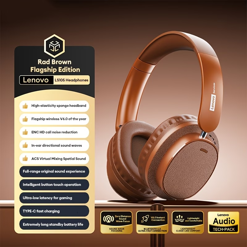 Lenovo LS105 Wireless Headphones – Comfort, Clarity & Performance - Image 4