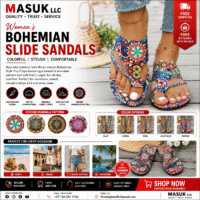 Women’s Bohemian Style Slide Sandals – Colorful Mandala Design For UAE